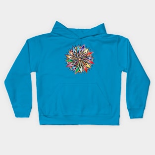Multicolored mandala. Red, blue, yellow, green, all colors of the rainbow. Uplifting. Kids Hoodie